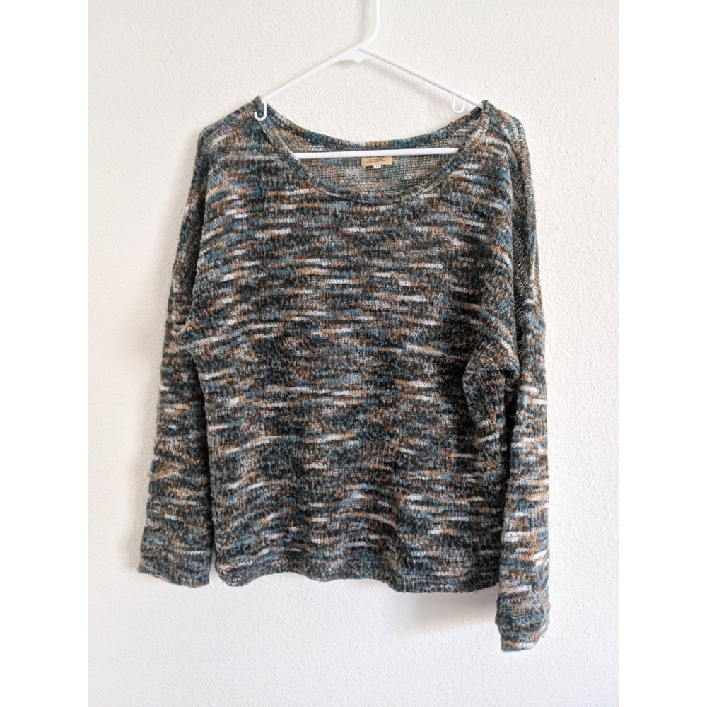 Anthropologie piko 1988 blue brown knit sweater.